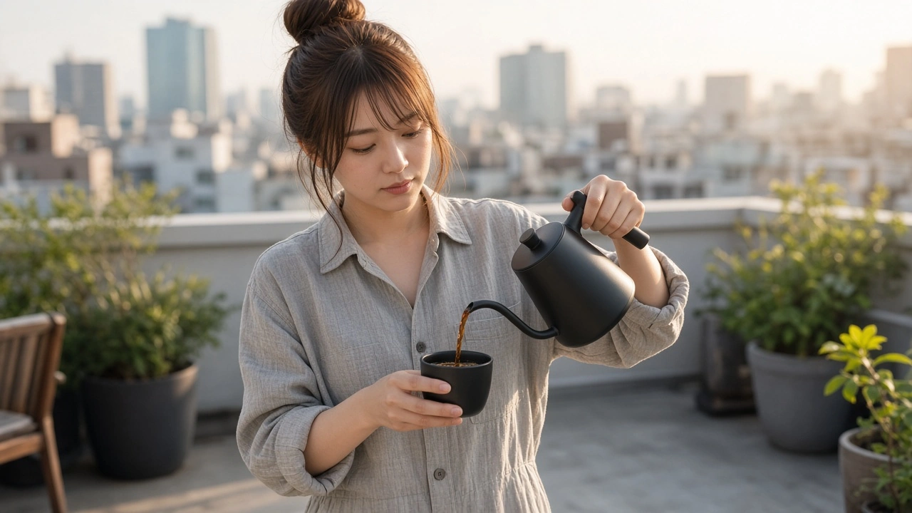 朝のルーフテラス