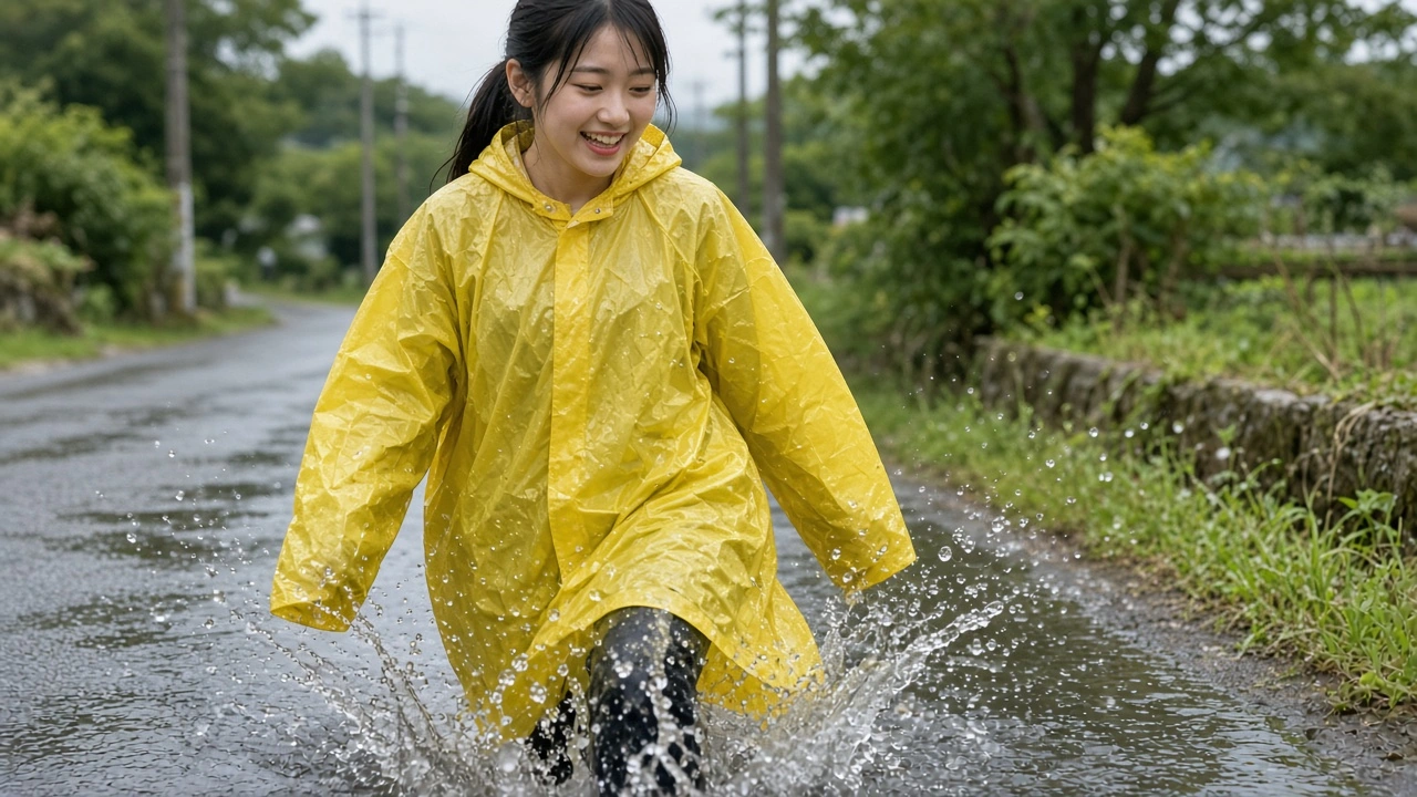 水たまりの田舎道