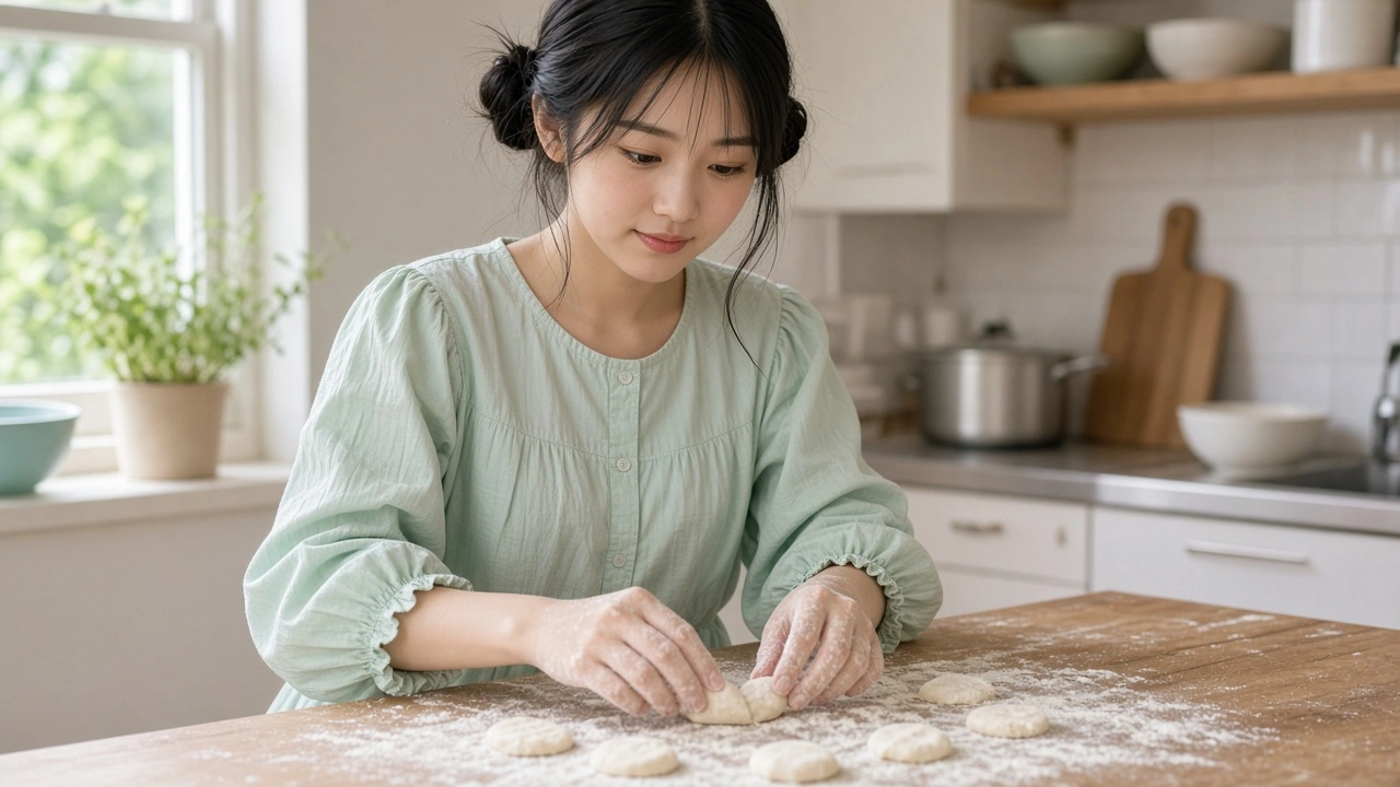 キッチンでお菓子作り
