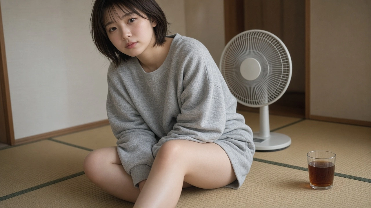 畳の部屋で麦茶