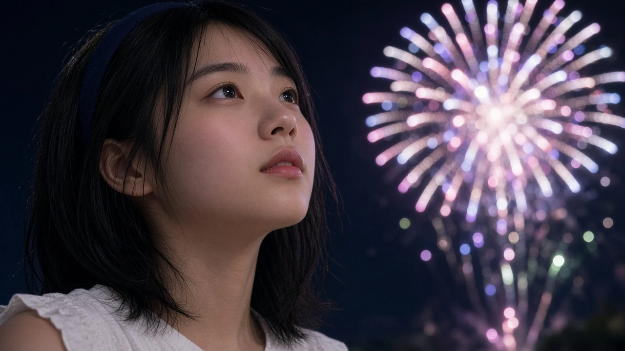 花火を見上げて