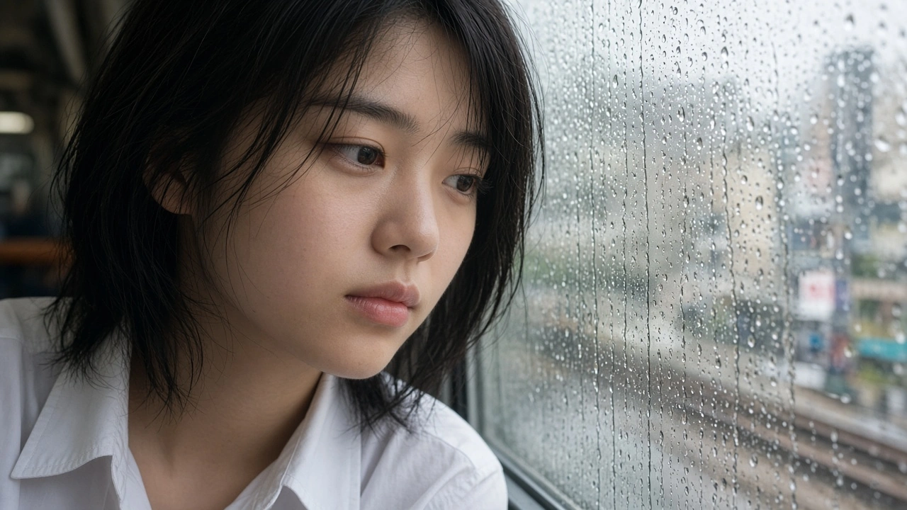 雨粒の車窓