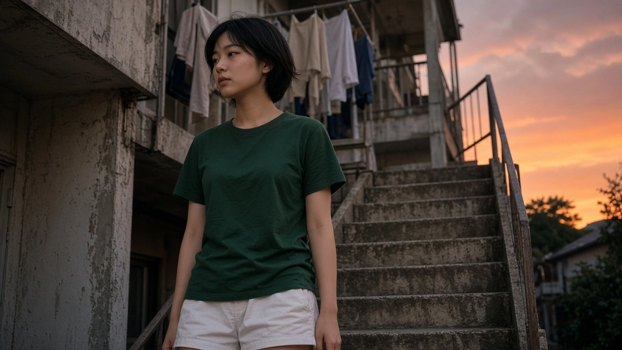 団地の夕方