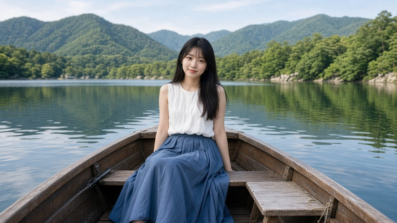 湖畔のボート