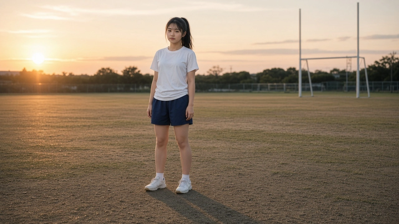 夕暮れの校庭