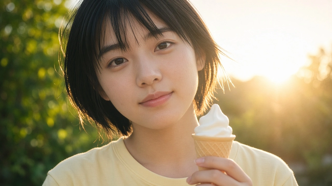 アイスと木漏れ日