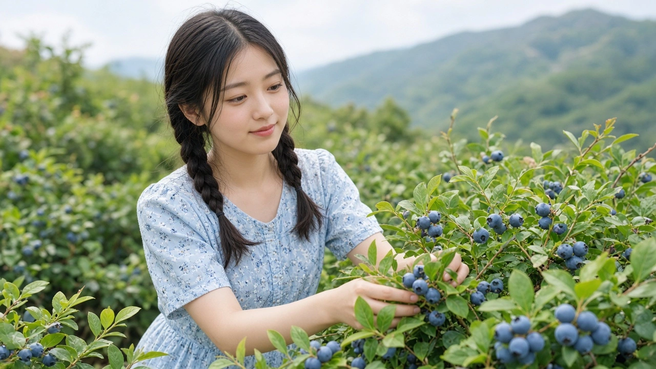 ブルーベリー摘み