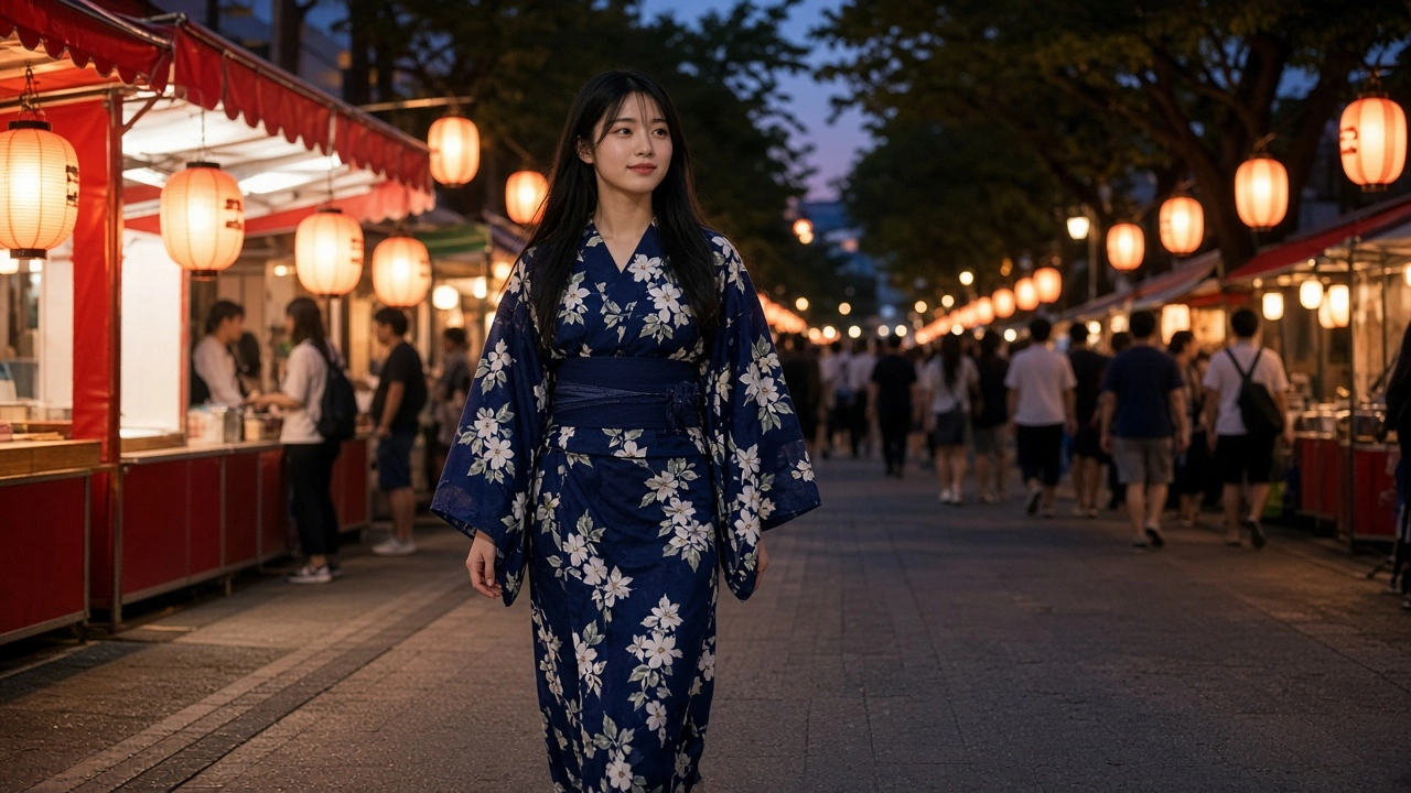 夏祭りの夕暮れ