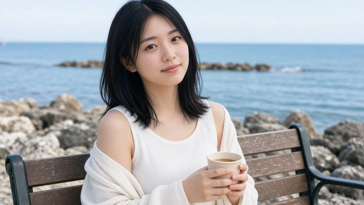 海辺のベンチで