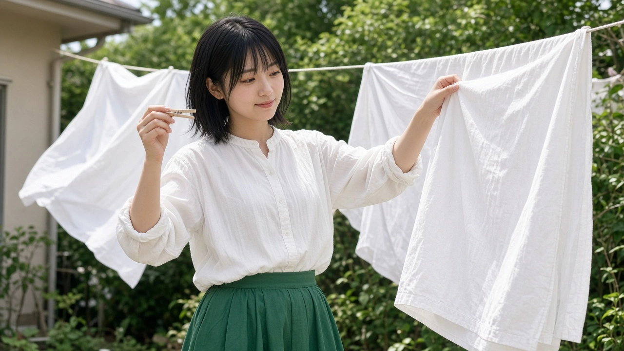 風にゆれる洗濯物