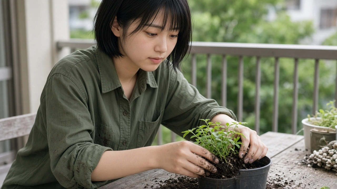 バルコニーの鉢植え