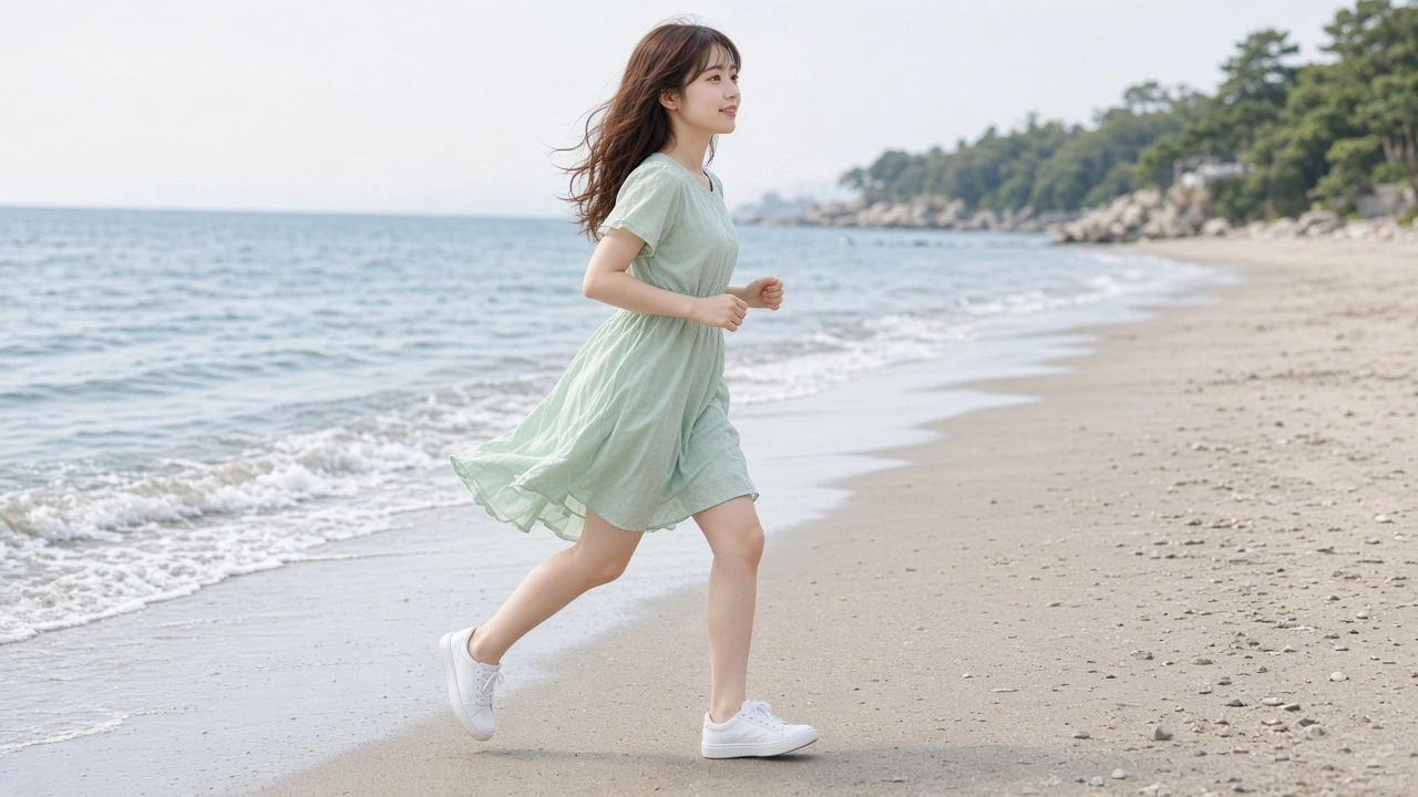 砂浜を駆ける