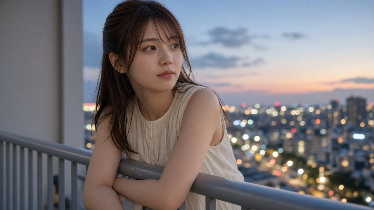 夕暮れのベランダ