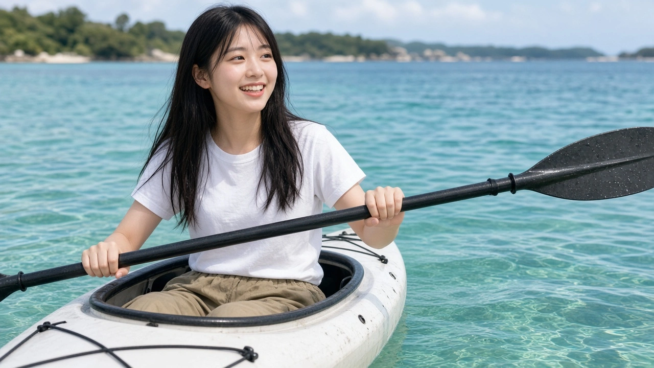 湾のカヤック
