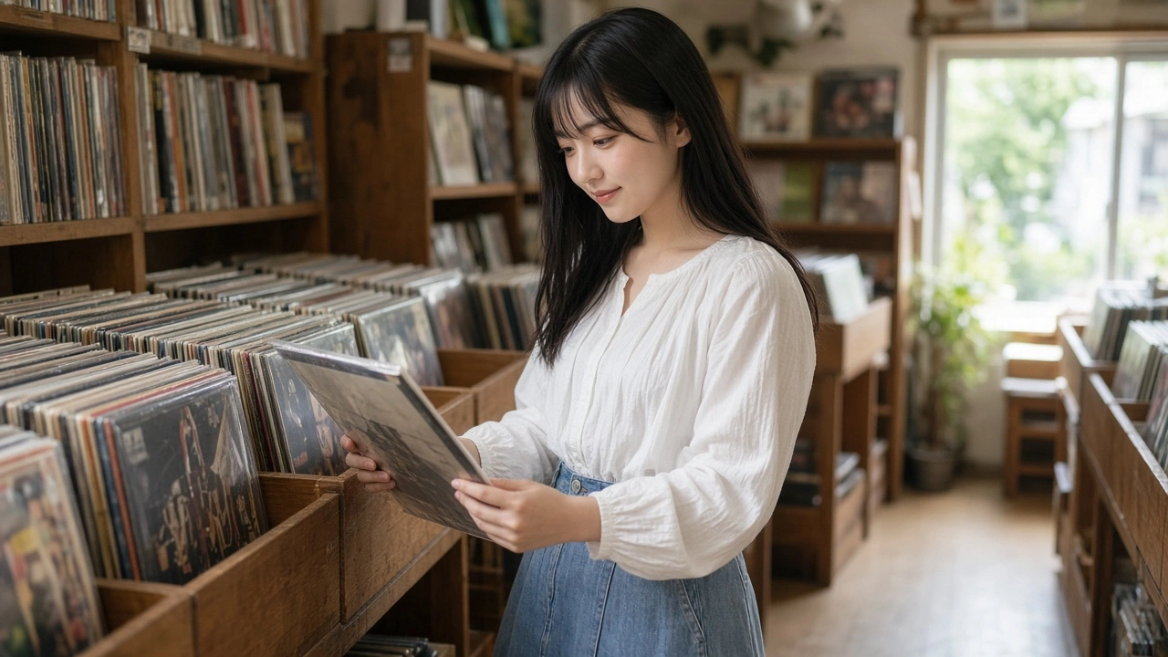 レコード棚のあいだ
