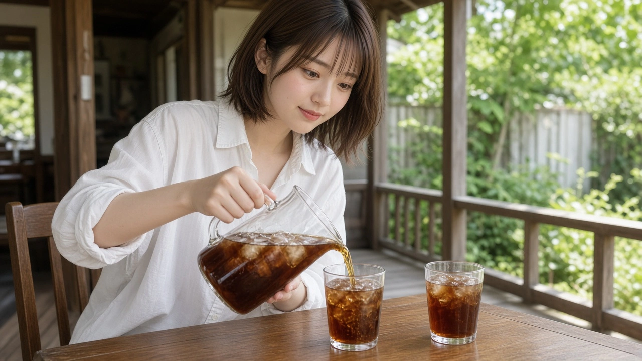 縁側の冷麦茶
