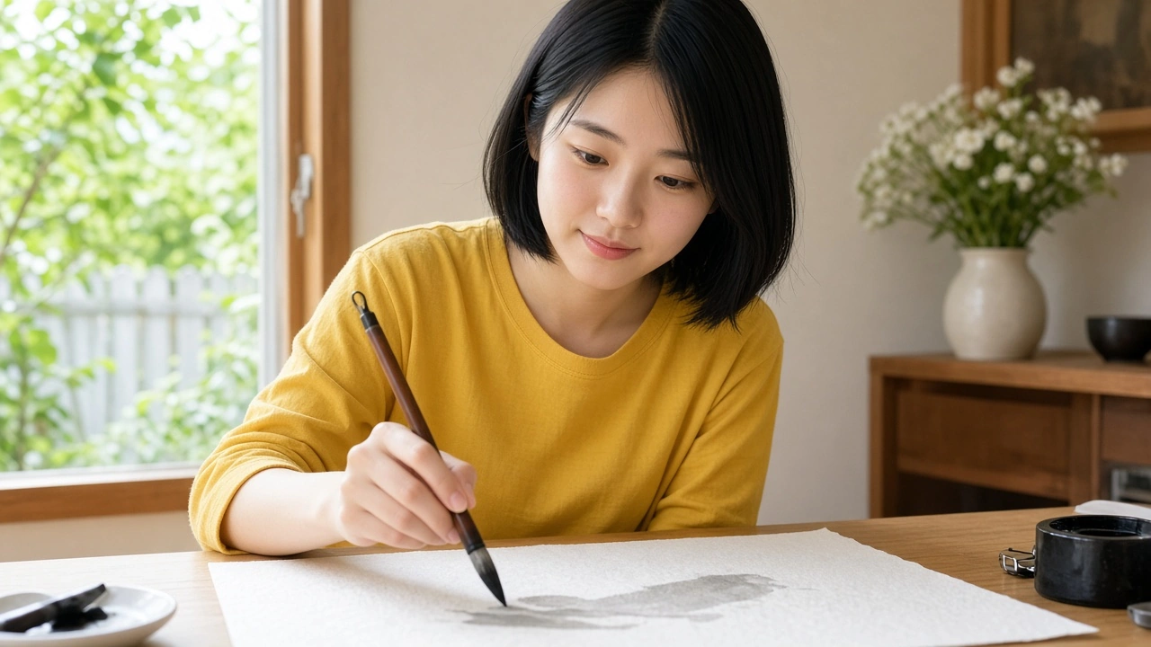 和紙の書道・夏