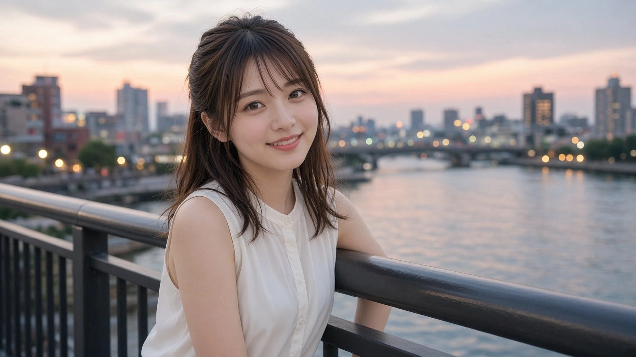 川沿いの夕暮れ